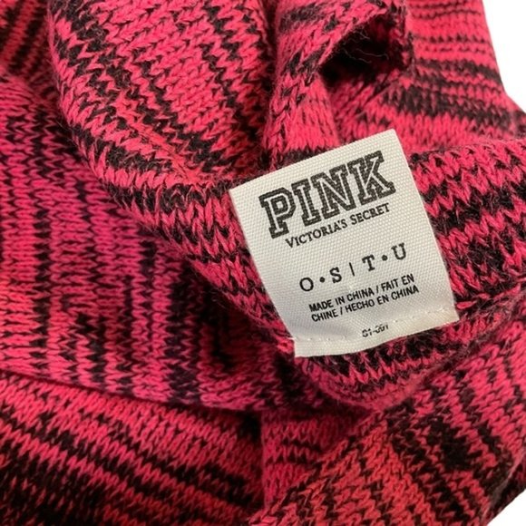 PINK VICTORIA SECRET Pink / Black Scarf With Dog Logo on Acrylic Scarf - Picture 2 of 8